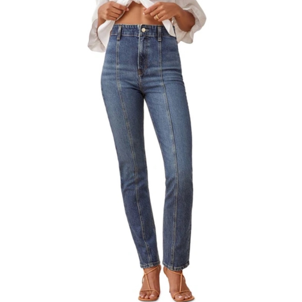 Reformation Amie Seamed High Waist Skinny Jeans
